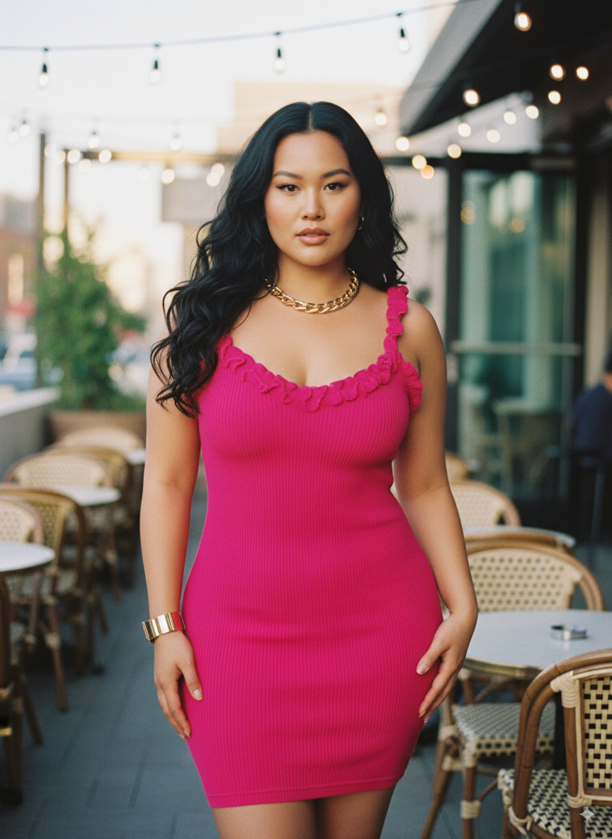 Hot Ruffled Bodycon Dress