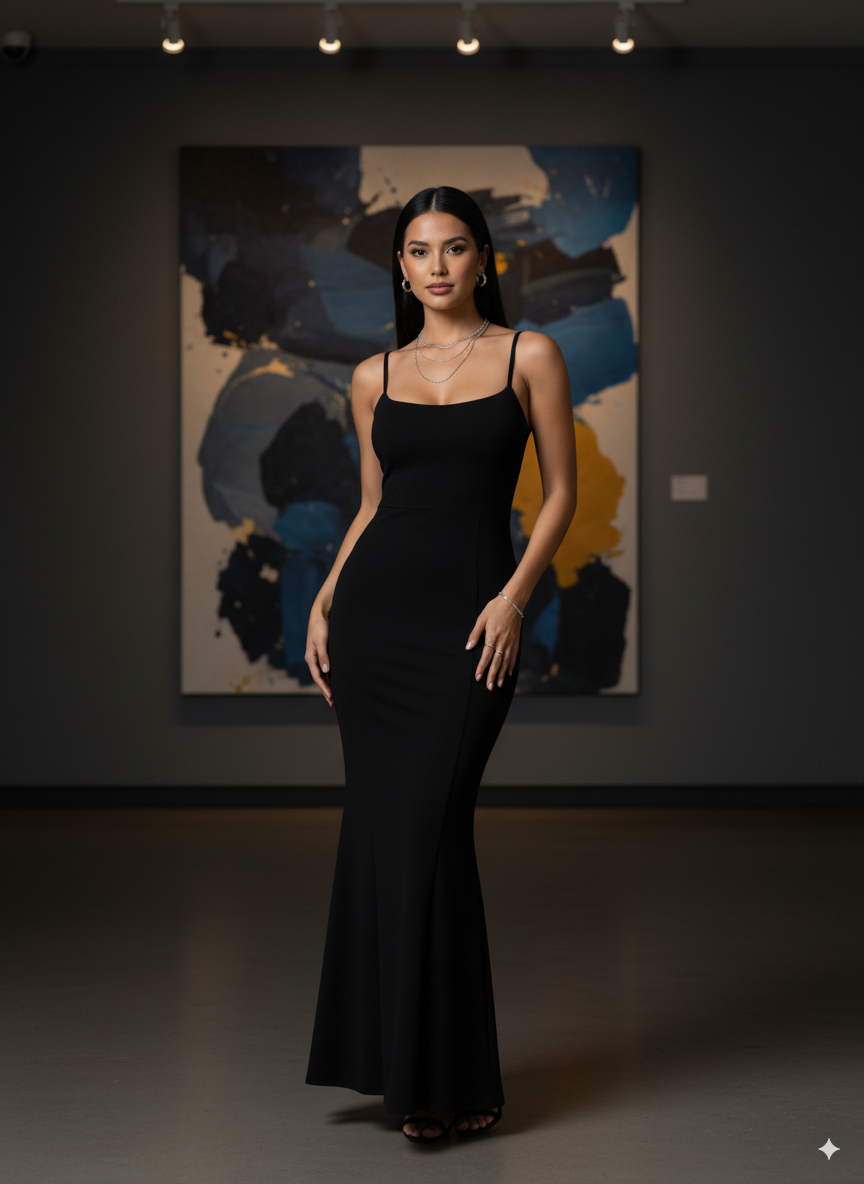 Sleek Cami Strap Maxi Dress