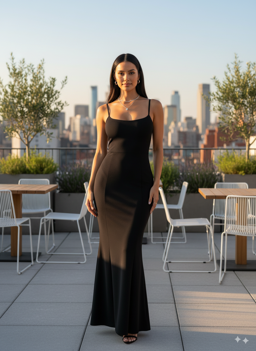 Sleek Cami Strap Maxi Dress