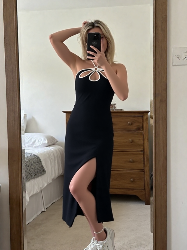 Classic Halter Neck Midi Gown